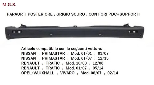 Paraurti posteriore per nissan - posteriore,